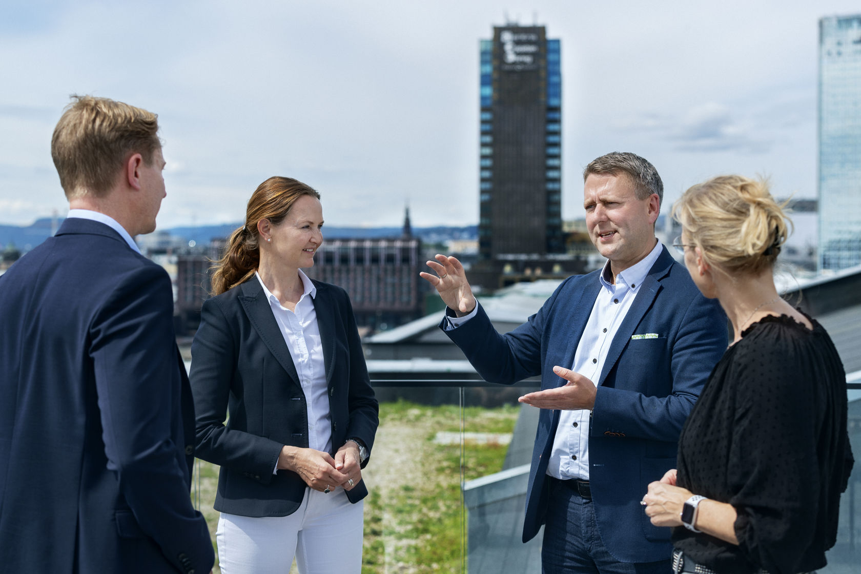 Employees on the roof terrace